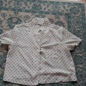 White button up crop top